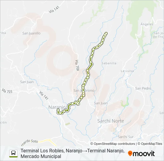NARANJO - SAN JERÓNIMO Y RAMALES Bus Line Map