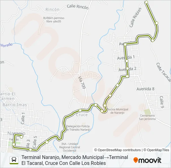 NARANJO - SAN JERÓNIMO Y RAMALES Bus Line Map