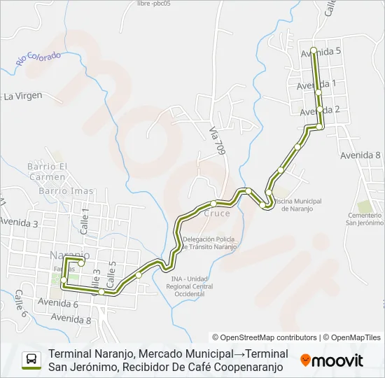 NARANJO - SAN JERÓNIMO Y RAMALES Bus Line Map