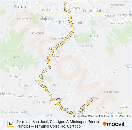 SAN JOSE - CORRALILLO Bus Line Map