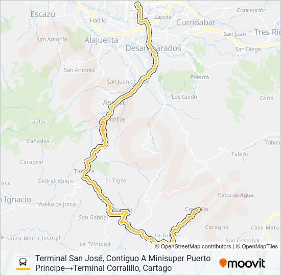 SAN JOSE - CORRALILLO Bus Line Map