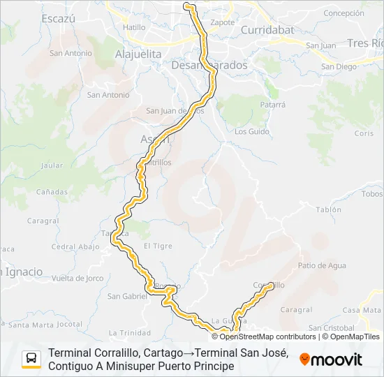 SAN JOSE - CORRALILLO Bus Line Map