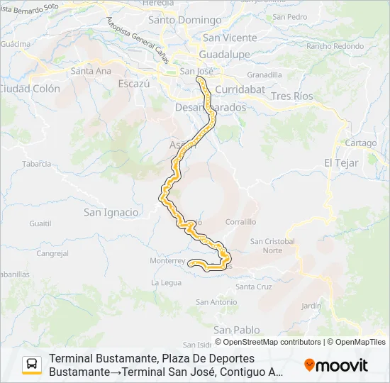 SAN JOSÉ - FRAILES - BUSTAMANTE Bus Line Map