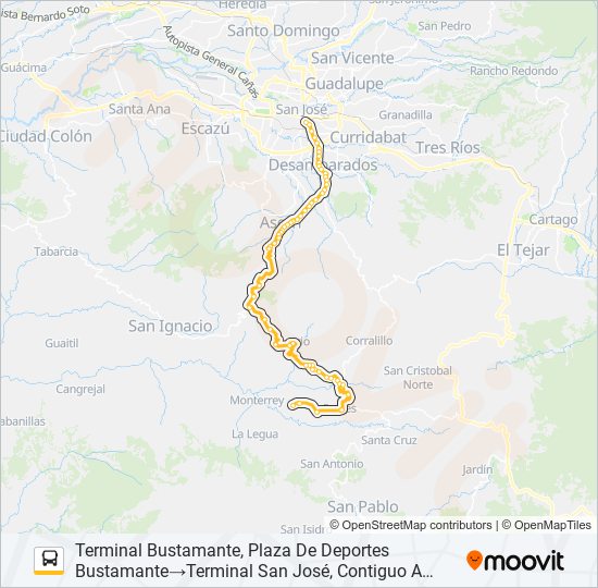Mapa de SAN JOSÉ - FRAILES - BUSTAMANTE de autobús