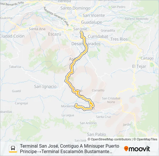 SAN JOSÉ - FRAILES - BUSTAMANTE Bus Line Map
