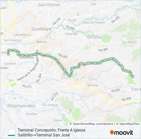 SAN JOSÉ - CONCEPCIÓN - SALITRILLO bus Line Map