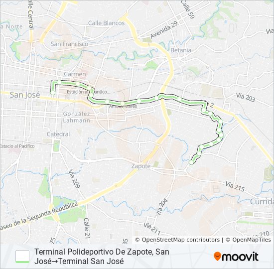 san jose san pedro barrio pinto Route: Schedules, Stops & Maps - Terminal  Polideportivo De Zapote, San José‎→Terminal San José (Updated)