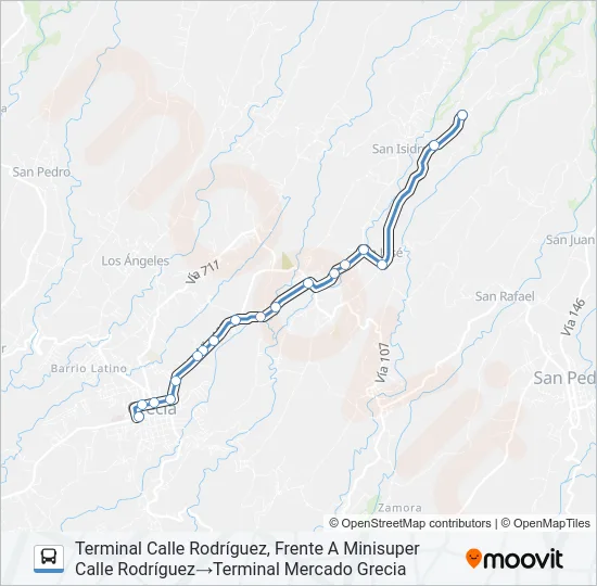 GRECIA - ACHIOTE Bus Line Map