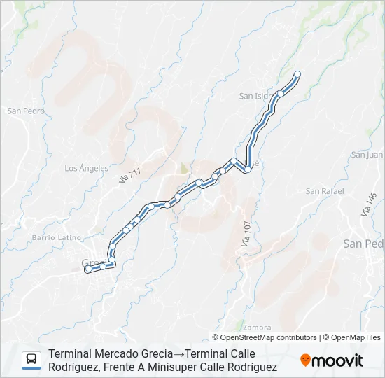 GRECIA - ACHIOTE Bus Line Map