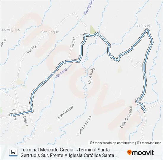 GRECIA - CALLE SAN JOSÉ Bus Line Map