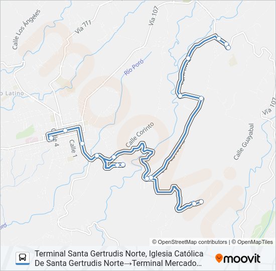 Mapa de GRECIA - ARENA - SANTA GERTRUDIS NORTE de autobús
