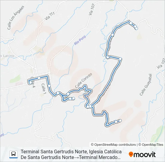GRECIA - ARENA - SANTA GERTRUDIS NORTE Bus Line Map