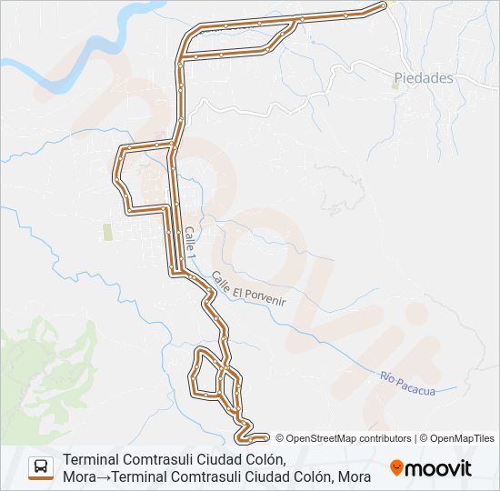 Mapa de PERIFÉRICA CIUDAD COLÓN de autobús
