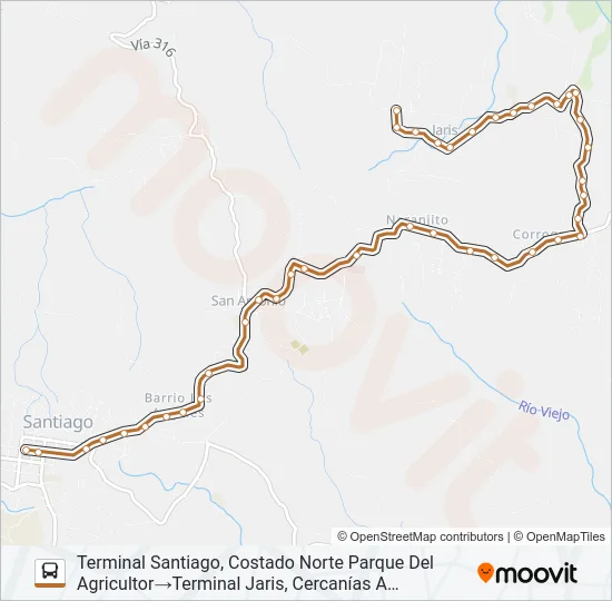 SANTIAGO PURISCAL - JARIS Bus Line Map