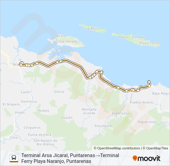 Mapa de JICARAL - PLAYA NARANJO de 