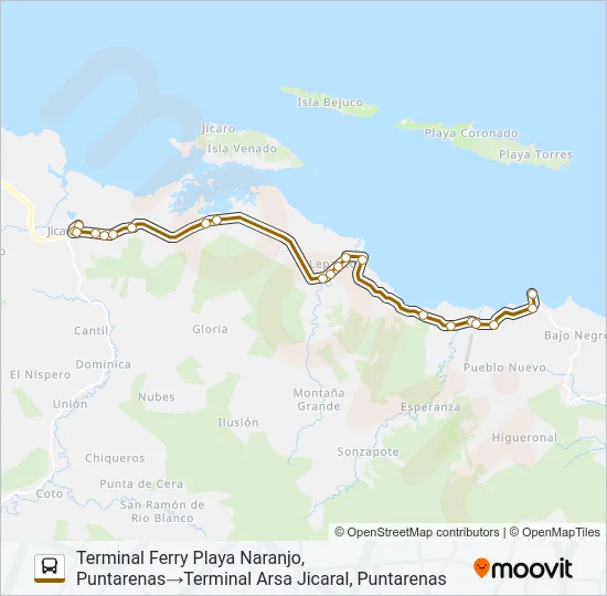 JICARAL - PLAYA NARANJO  Line Map