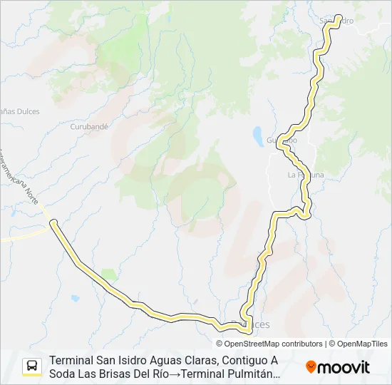 LIBERIA - AGUAS CLARAS Bus Line Map
