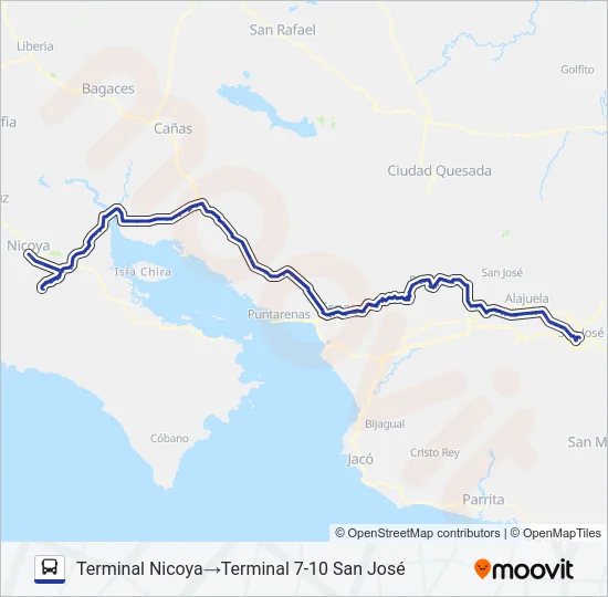 SAN JOSÉ - HOJANCHA  Line Map