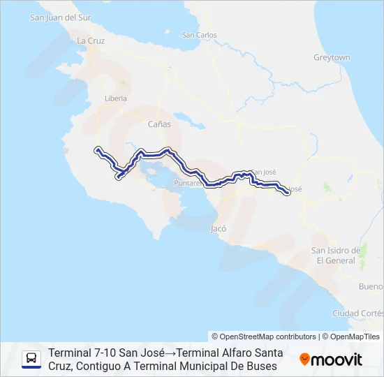 SAN JOSÉ - HOJANCHA  Line Map