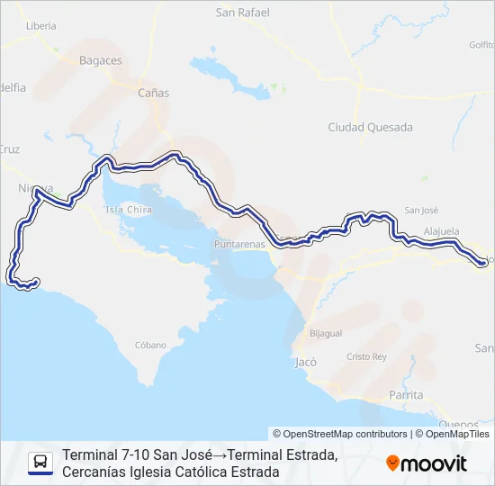 SAN JOSÉ - PLAYA SAMARA  Line Map