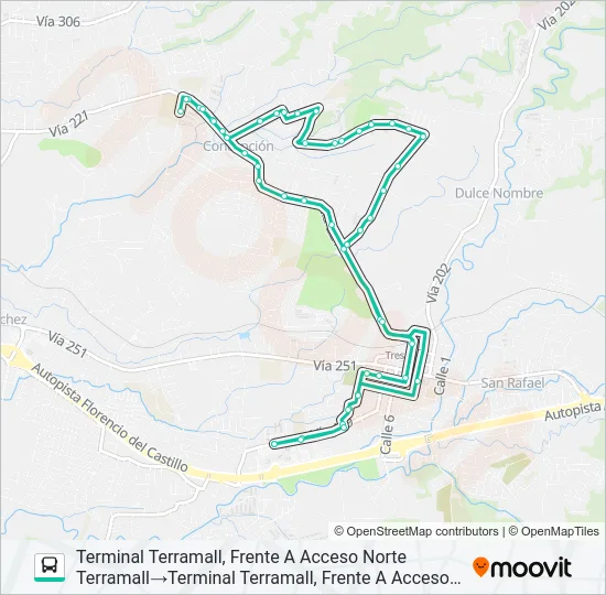 PERIFÉRICA TRES RÍOS - SAN FRANCISCO Bus Line Map