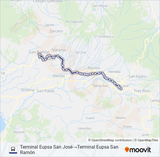 Ruta san josé san ramón directo: horarios, paradas y mapas - Terminal ...