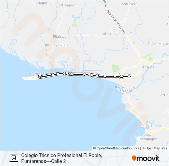 Mapa de PUNTARENAS - PLAYON de 