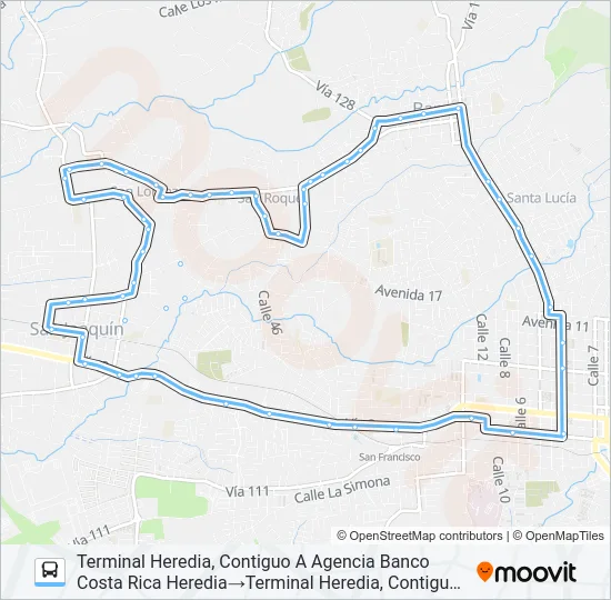 HEREDIA - SAN ROQUE - SAN LORENZO Bus Line Map