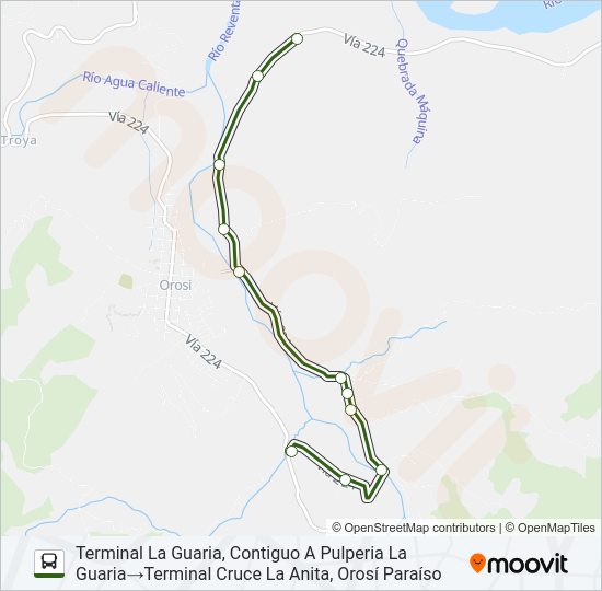 Mapa de SERVICIO CONEXIÓN PALOMO - LA ALEGRÍA de autobús