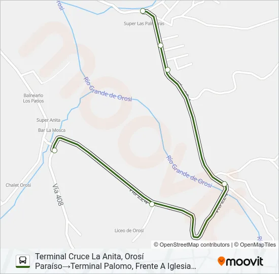 SERVICIO CONEXIÓN PALOMO - LA ALEGRÍA Bus Line Map