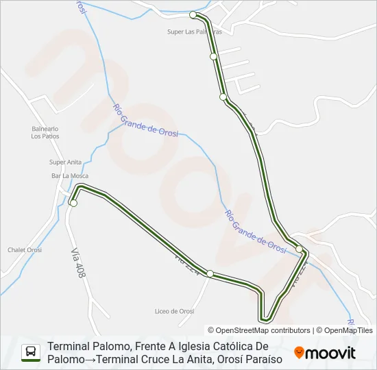 SERVICIO CONEXIÓN PALOMO - LA ALEGRÍA Bus Line Map