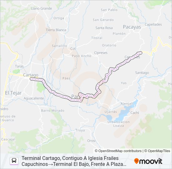 Mapa de CARTAGO - BAJO CERVANTES de autobús
