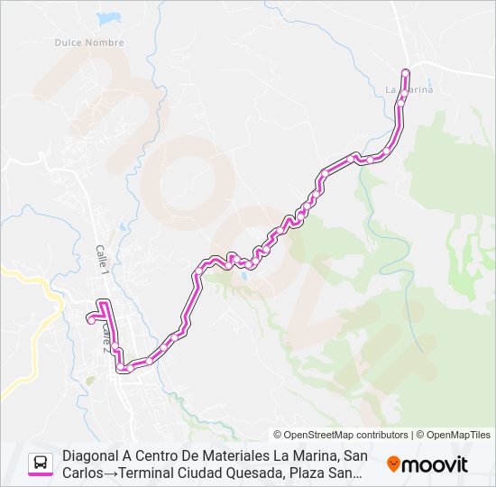 Mapa de LA PALMERA (DISTRITO #9 SC) de autobús