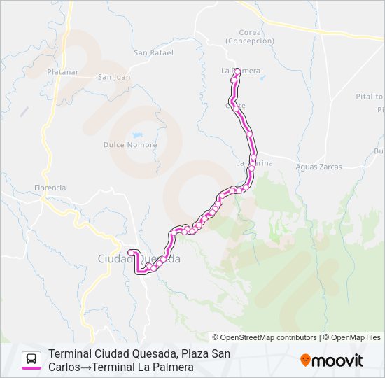 Mapa de LA PALMERA (DISTRITO #9 SC) de autobús