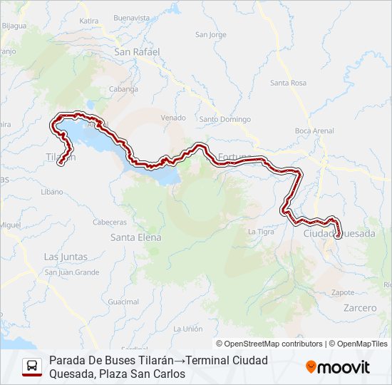 CIUDAD QUESADA - TILARÁN bus Line Map