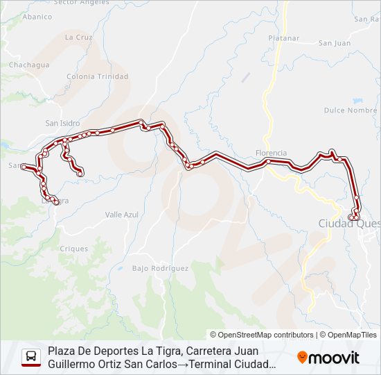LA TIGRA (DISTRITO #8 SC) Bus Line Map