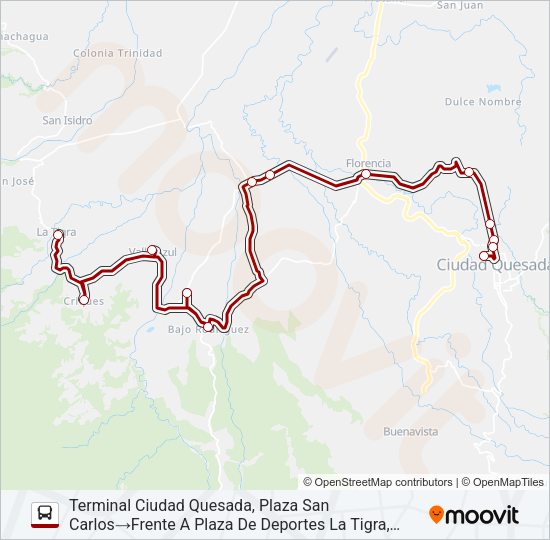 LA TIGRA (DISTRITO #8 SC) Bus Line Map