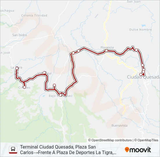 LA TIGRA (DISTRITO #8 SC) Bus Line Map