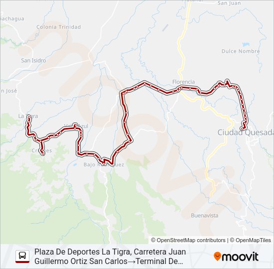 LA TIGRA (DISTRITO #8 SC) Bus Line Map