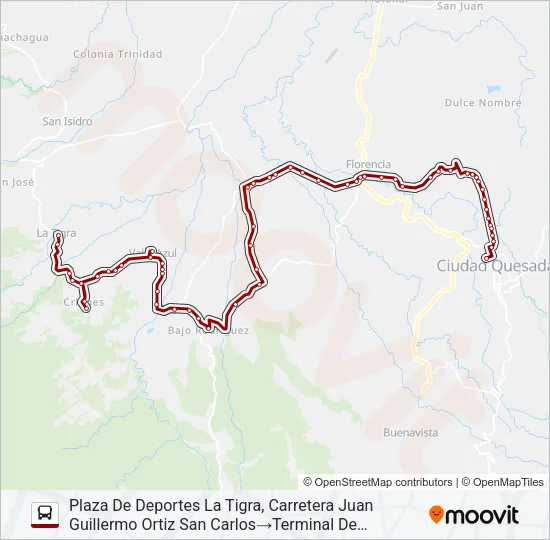 LA TIGRA (DISTRITO #8 SC) Bus Line Map