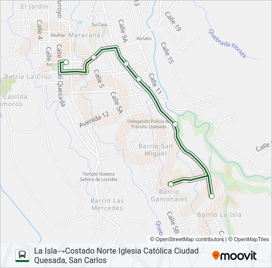 Mapa de CIUDAD QUESADA - LA ISLA de autobús