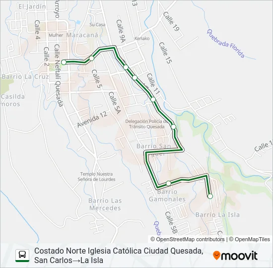 CIUDAD QUESADA - LA ISLA Bus Line Map