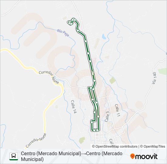 Mapa de CIUDAD QUESADA - COROBICI de autobús