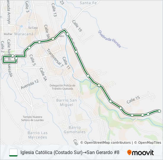 Mapa de CIUDAD QUESADA - SAN GERARDO de autobús