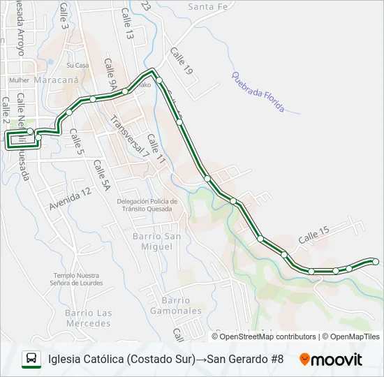 CIUDAD QUESADA - SAN GERARDO Bus Line Map