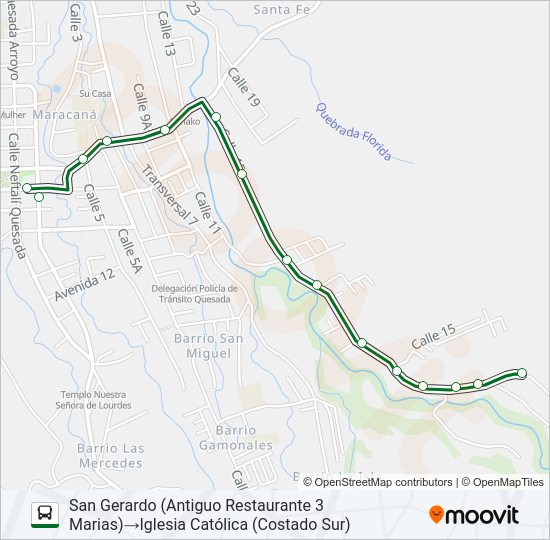 Mapa de CIUDAD QUESADA - SAN GERARDO de autobús