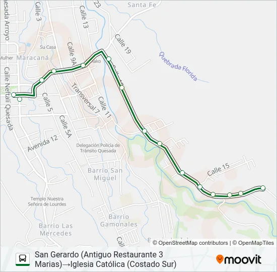 CIUDAD QUESADA - SAN GERARDO Bus Line Map