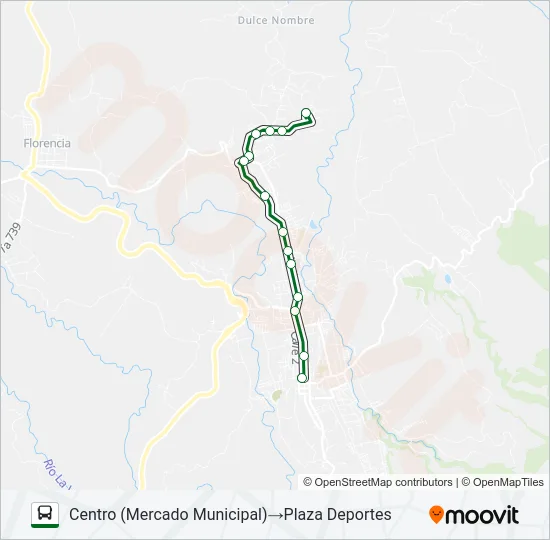 CIUDAD QUESADA - CEDRAL - LA PLAZA Bus Line Map