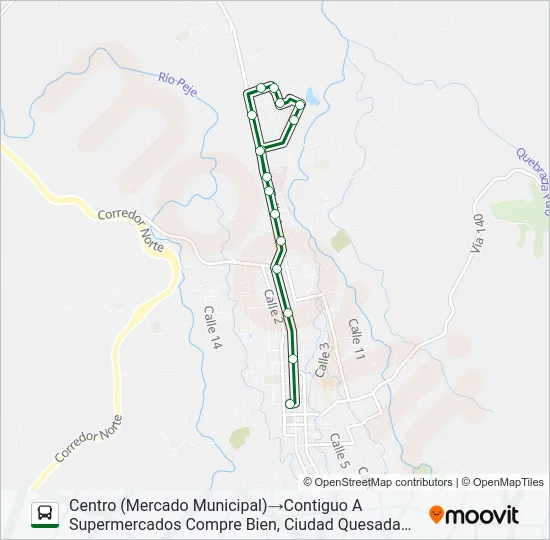 CIUDAD QUESDA - COOCIQUE - HOSPITAL Bus Line Map