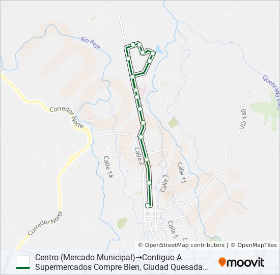 CIUDAD QUESDA - COOCIQUE - HOSPITAL bus Line Map